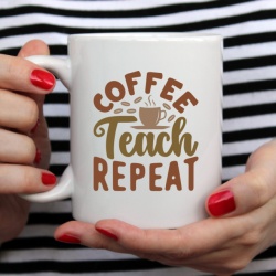 Cana cu Mesaj Coffee Teach Repeat - Img 3