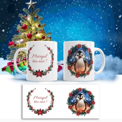 Cana De Craciun - Smiling Cute Baby Penguin (mesaj personalizat) - Img 1