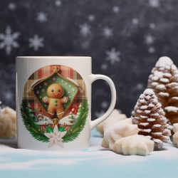 Cana De Craciun - Tiny Gingerbread Man with Stars (mesaj personalizat)