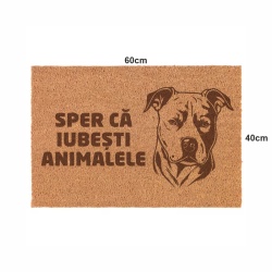 Covor de intrare personalizat - 60x40cm - SPER CA IUBESTI ANIMALELE - Img 2