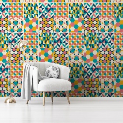 Fototapet Abstract - Flower Power Tiles (Geometric 177) - Img 4
