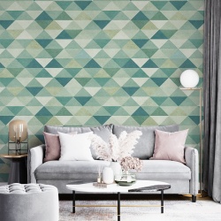 Fototapet Abstract - Mozaic in verde pastel (Geometric 013) - Img 2