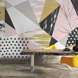 Fototapet Abstract shapes with gold (FTD1000256)