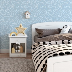 Fototapet Copii Pattern Geometric Abstract cu Fundal Bleu Pastel 1012-G - Img 2