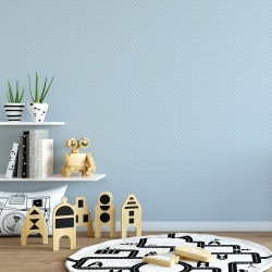Fototapet Copii Pattern Punctulete pe Fundal Bleu Pastel 1030-G - Img 1