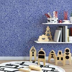 Fototapet Copii Spirale pe Fundal Albastru 1015-P