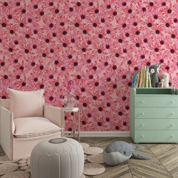Fototapet Floral - Pattern cu margarete roz (Floral 009) - Img 2