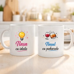Set 2 cani personalizate Nasa cu ideile Nasul cu paharele