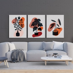 Set 3 Tablouri Canvas - Abstract minimalistic floral - Img 2