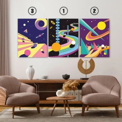 Set 3 Tablouri Cartoon space - Img 2