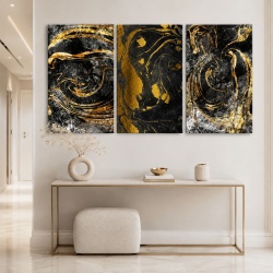 Set 3 Tablouri - Golden lava
