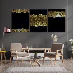 Set 3 Tablouri Golden snake skin