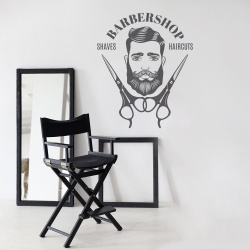 Sticker Barbershop (scissors and guy) - Img 4