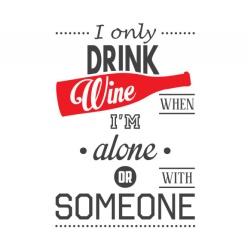 Sticker Bucatarie - I only drink wine - Img 2