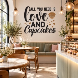 Sticker Bucatarie - Love and cupcakes