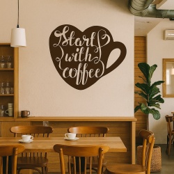 Sticker Bucatarie - Start with coffee