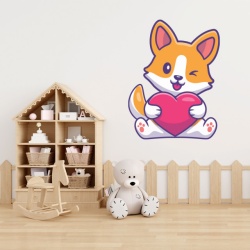 Sticker Copii - Corgi cu inimioara - Img 3