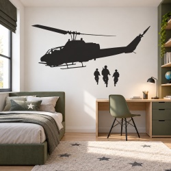 Sticker De Perete Army Helicopter Soldiers