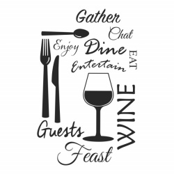 Sticker De Perete Wine Dine Kitchen - Img 3