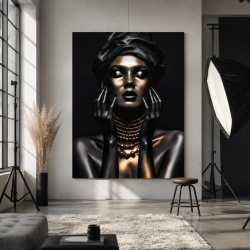 Tablou Canvas - Black and golden portrait