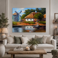 Tablou Canvas Efect Pictura Peisaj Rural