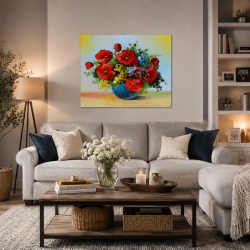 Tablou Canvas Efect Pictura - Vaza Cu Maci - Img 2
