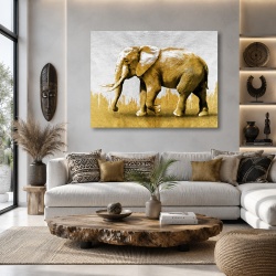 Tablou Canvas - Elefant in nunate aurii