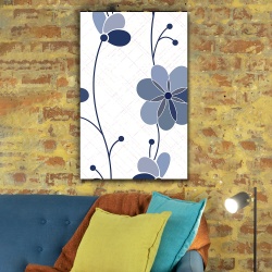 Tablou canvas - Flori albastre stilizate (Floral 113) - Img 1