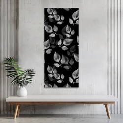 Tablou canvas - Frunze pictate pe fundal negru (Floral 055) - Img 3