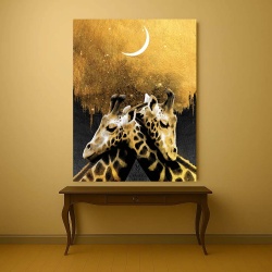 Tablou Canvas - Golden girrafes