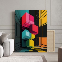 Tablou Canvas Modern Abstract - 3D Colorful cubes - Img 2