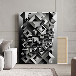 Tablou Canvas Modern Abstract - 3D Metal geometry - Img 3
