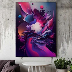 Tablou Canvas Modern Abstract - 3D Pink and lavander vortex - Img 2