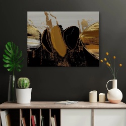 Tablou Canvas Modern Abstract - Abstract painting with golden powder and rust - Img 3