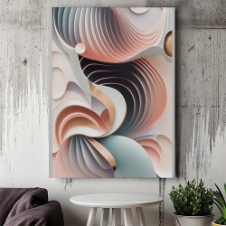 Tablou Canvas Modern Abstract - Abstract pastel shells