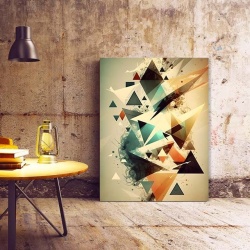 Tablou Canvas Modern Abstract - Abstract splashing triangles - Img 3