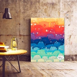 Tablou Canvas Modern Abstract - Colorful meow - Img 2