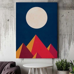Tablou Canvas Modern Abstract - Luna deasupra piramidelor - Img 2