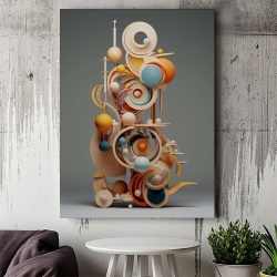 Tablou Canvas Modern Abstract - Surrealist Wooden Art - Img 2