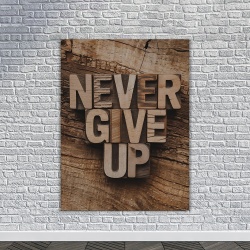 Tablou Canvas Motivational - Never give up (wood carven) - Img 2
