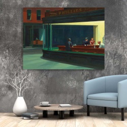 Tablou Canvas "Nighthawks" - Oamenii nopții - Img 2
