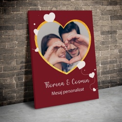 Tablou Canvas Personalizat - Inima cu poza si mesaj - Img 3