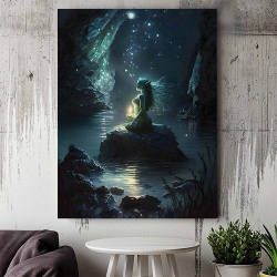 Tablou Canvas The night mermaid - Img 4