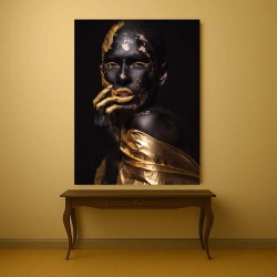 Tablou Canvas - Tribal Black and Gold - Img 4