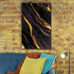 Tablou Fluid Marble with Purle and Golden Waves (088)