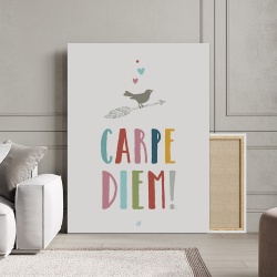 Tablou Motivational - Carpe diem (bird and colored letters) - Img 2