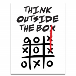 Tablou Motivational - Think Outside The Box (Tic Tac Toe) - Img 4