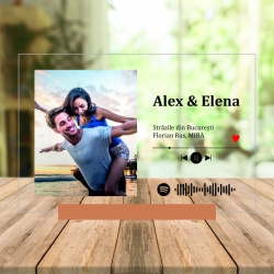 Tablou Personalizat Din Acrilic Cu Poza, Mesaj Text Si Melodia Voastra - Spotify - 20x30cm - Img 2