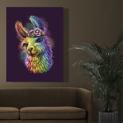 Tablou Rainbow Llama - Img 2