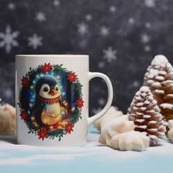 Cana De Craciun - Cute Baby Penguin with Lights (mesaj personalizat) - Img 3